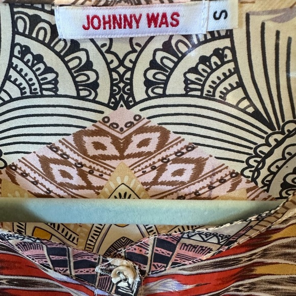 Johnny Was Vibrant Orange and Cream Tunic - Picture 4 of 9